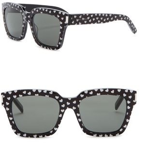 Saint Laurent glitter heart print 54mm sunglasses